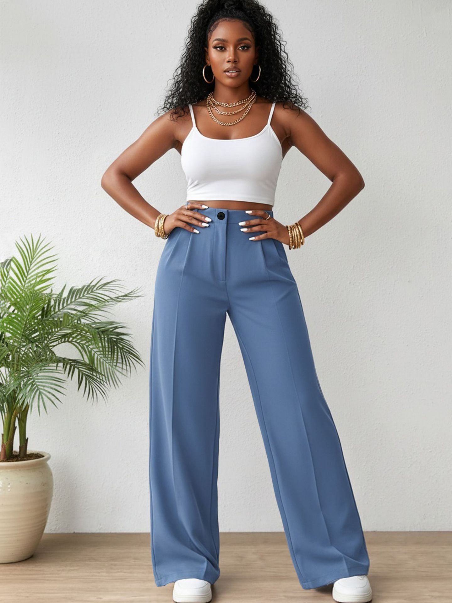 Stylish Versatile American-style Draping Straight-leg Casual Pants