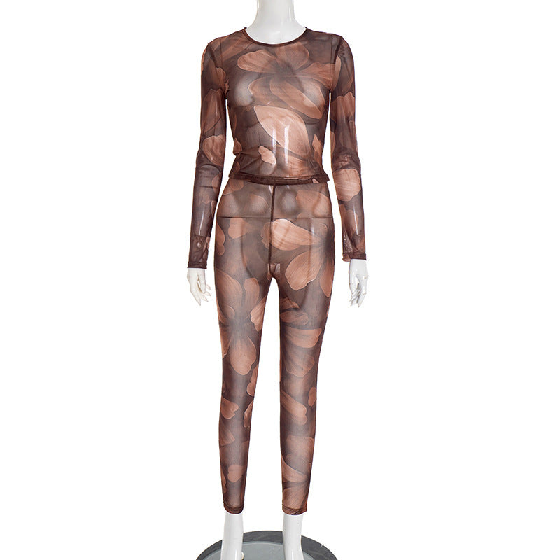 Fashion Sexy Floral Print Leggings Set For Women