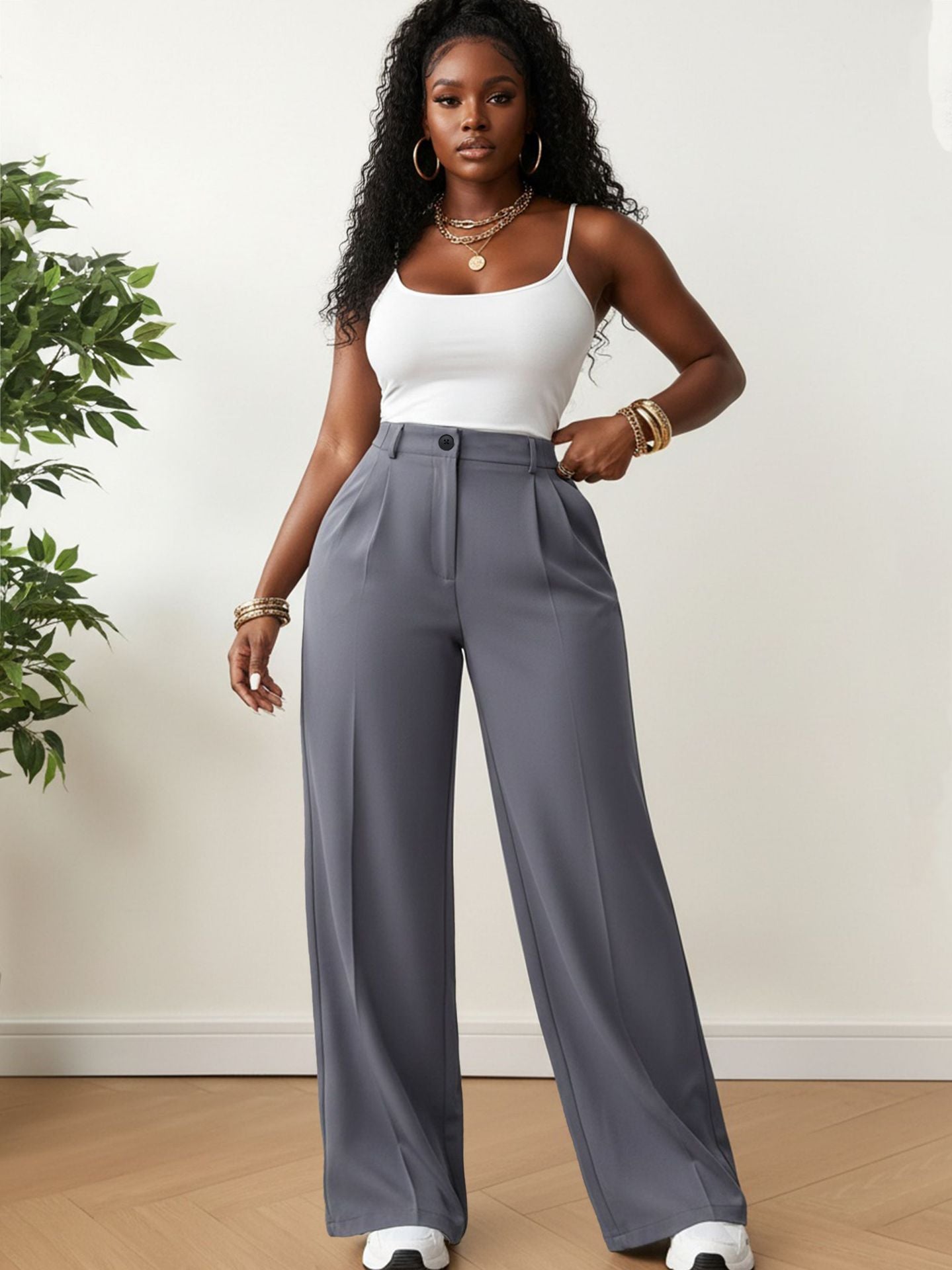Stylish Versatile American-style Draping Straight-leg Casual Pants